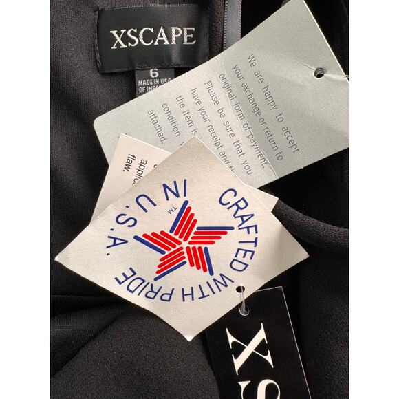 NEW XSCAPE NORDSTROM Black Twist Front Cutout Scuba Gown Size 6 PROM - Picture 6 of 7